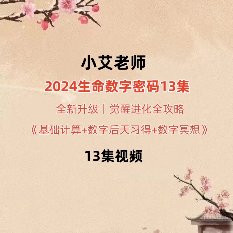 2024小艾老师生命数字密码13集视频丨觉醒进化全攻略