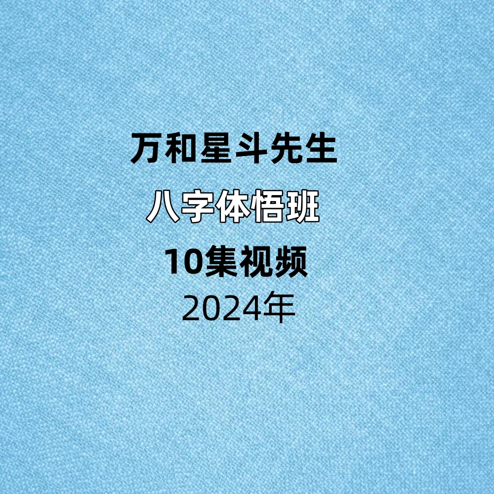 万和星斗先生八字体悟班10集视频