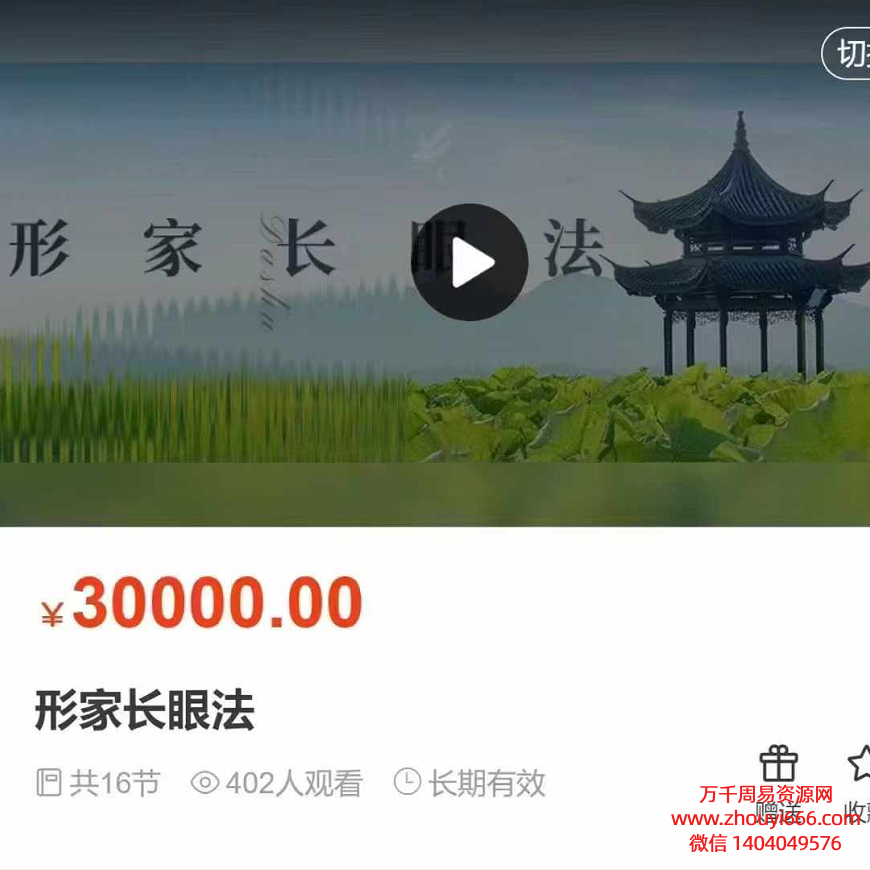 周栗莎2024年形家长眼法教学视频16集