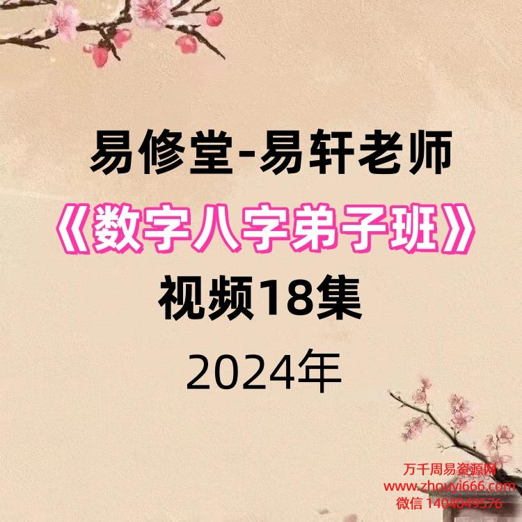 易轩老师《数字八字弟子班》视频18集