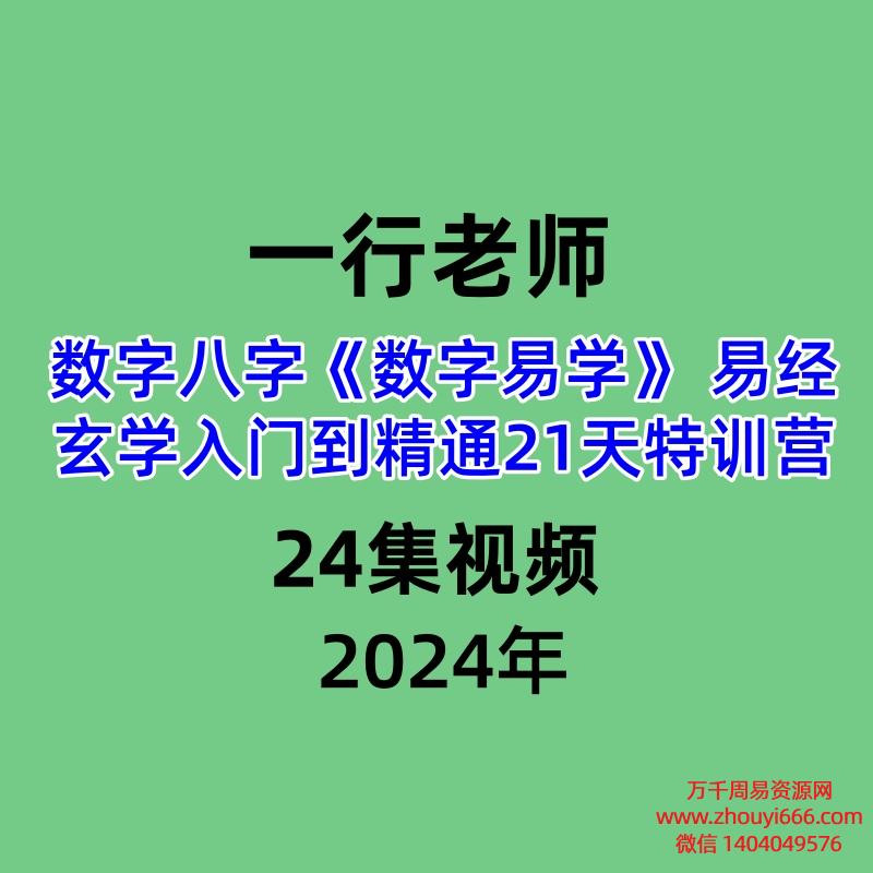 一行老师数字八字《数字易学》 易经玄学入门到精通21天特训营24集视频