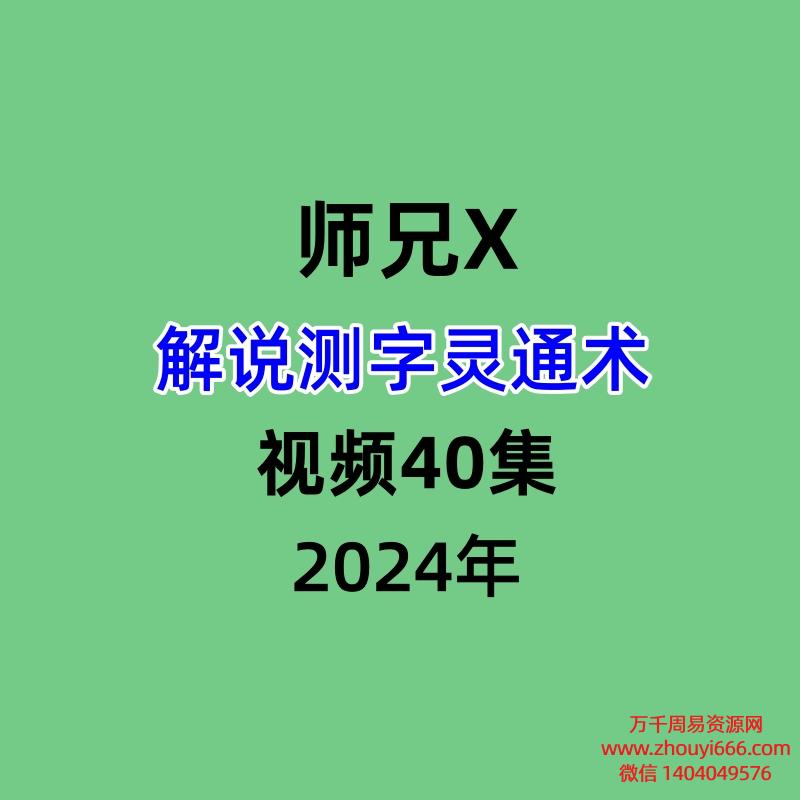 师兄X解说测字灵通术，视频40集