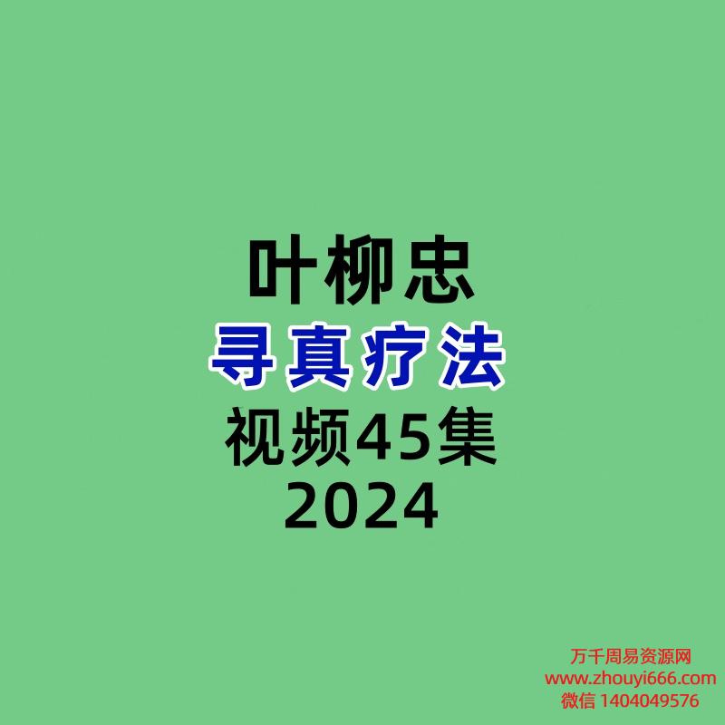 寻真疗法叶柳忠45集视频