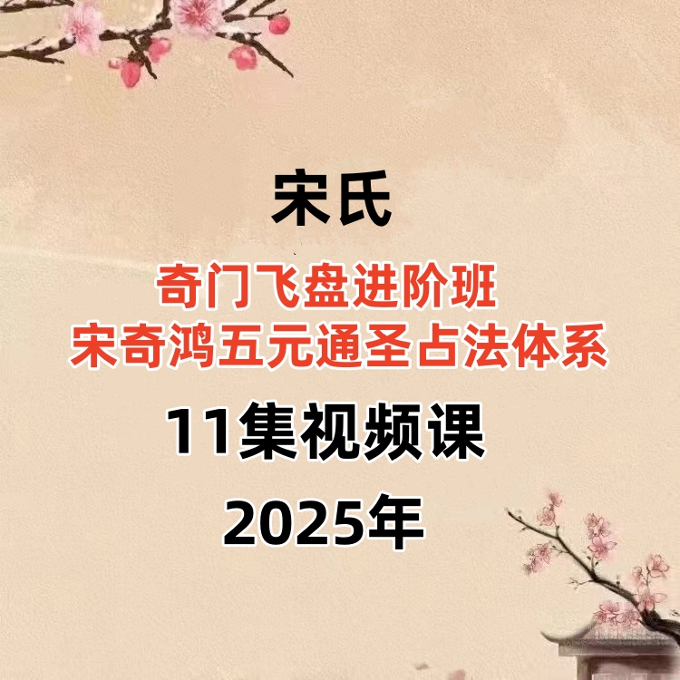 宋氏奇门飞盘进阶班 11集视频课  宋奇鸿五元通圣占法体系